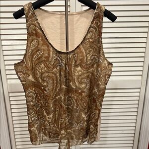 New York & Company Brown Tan Sleeveless Tank Top